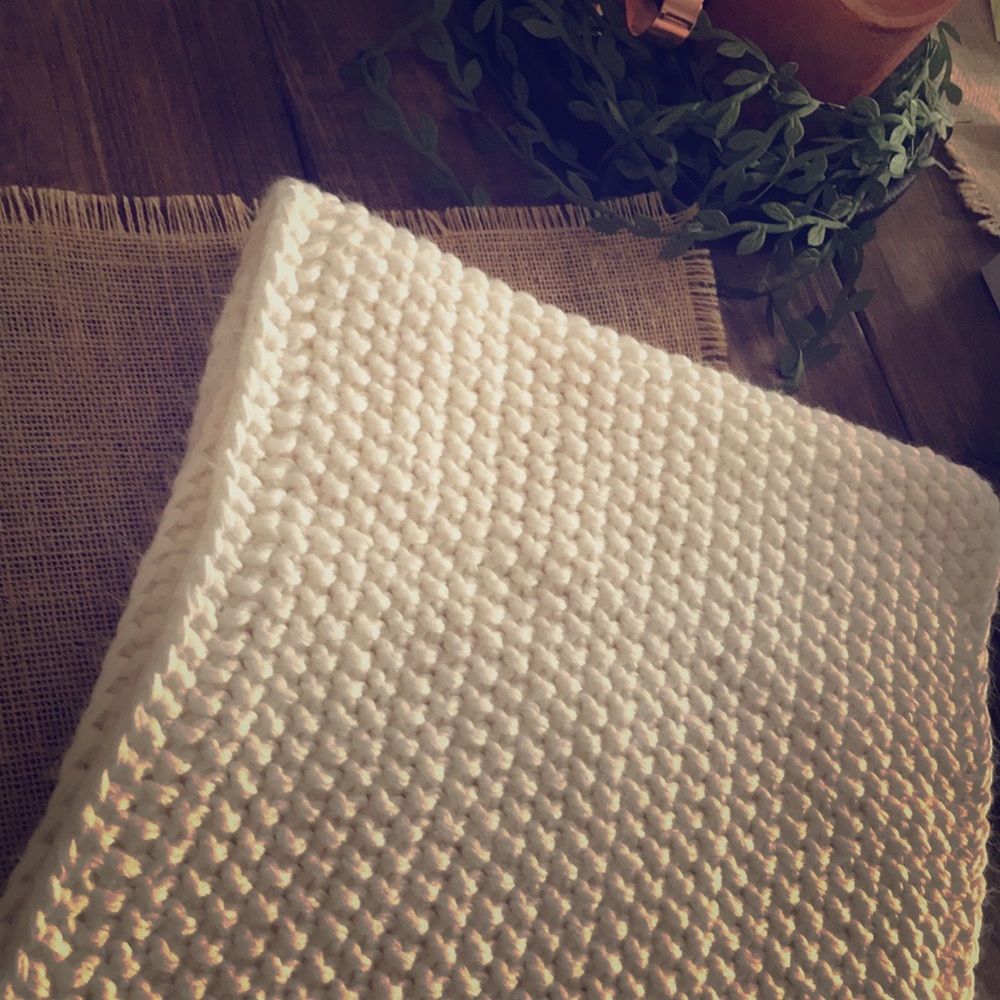 Knit Ivory Infinity Scarf - Picture 2 of 3